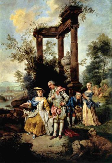 Die Familie Goethe in Schafertracht, Johann Conrad Seekatz